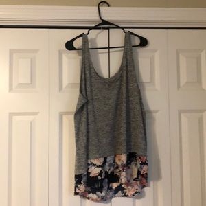 Adorable Gray Tank with a Pop of Floral!